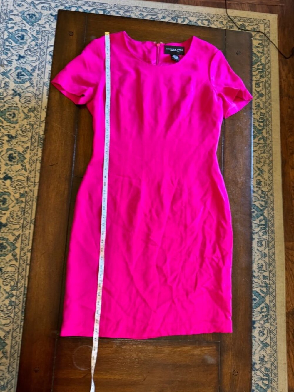 Vintage August Silk Sheath Dress Suit Set Fuchsia Pink Professional Office 8 - Picture 4 of 15